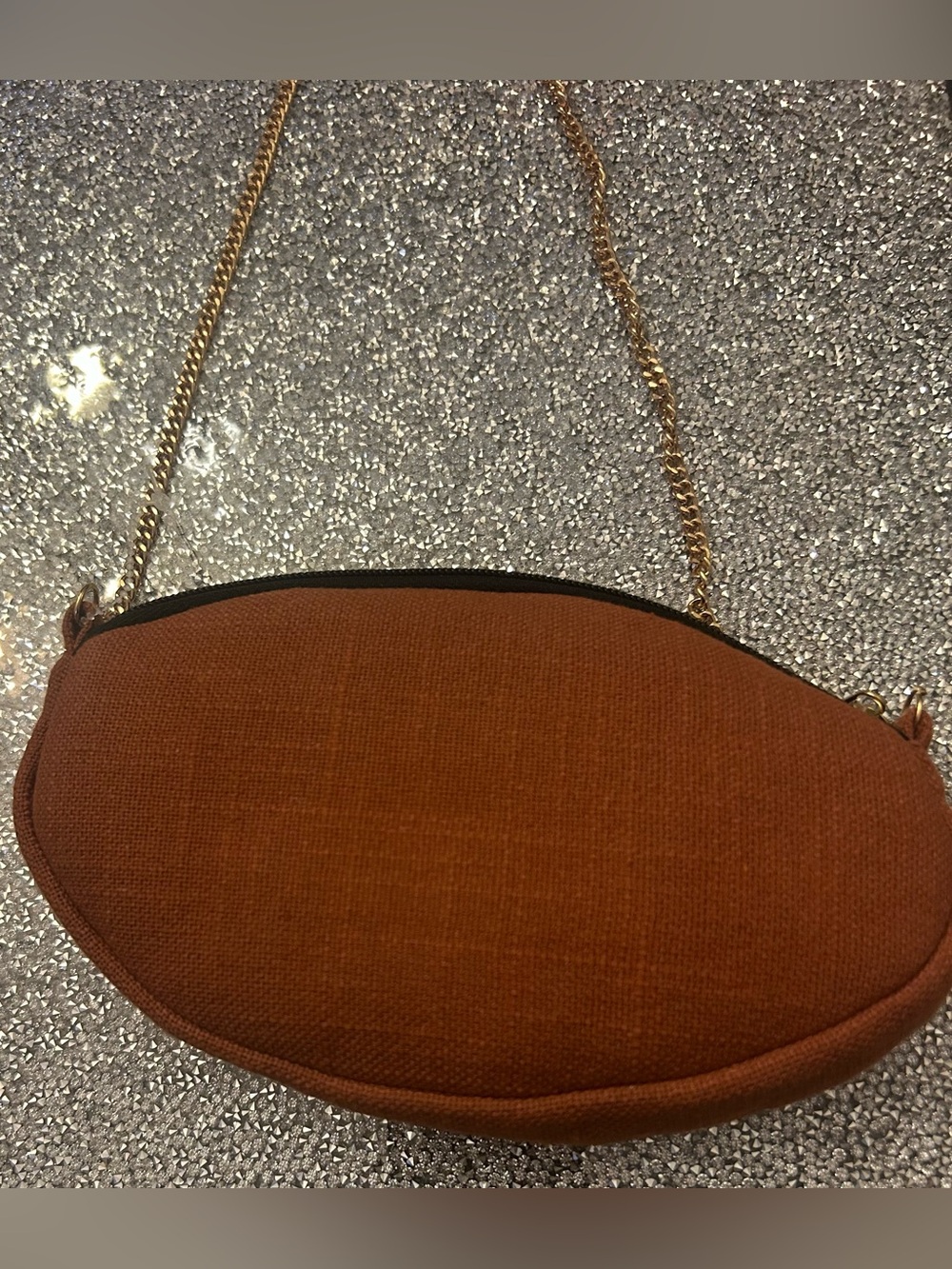 Beaded Football Crossbody Bag - Brown - Picture 3 of 4